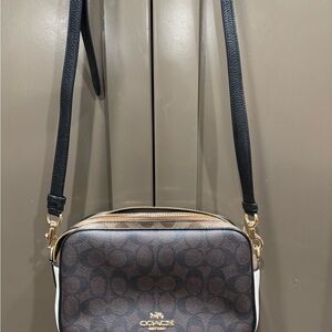 Coach Signature Brown and Black Crossbody Bag